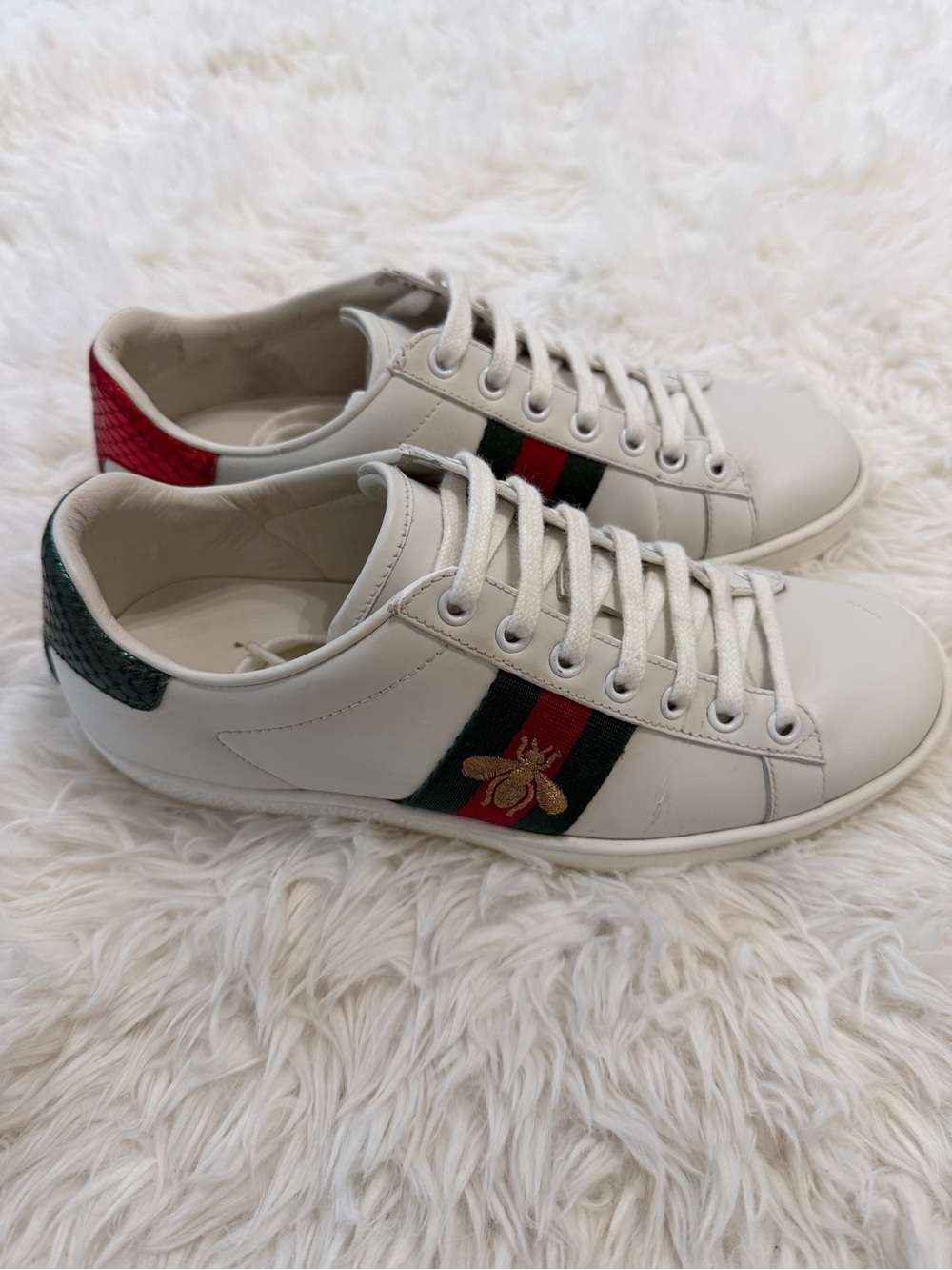 Gucci Ace Women's Sneakers White Leather
Web Bee Size 35.5 US 5.5